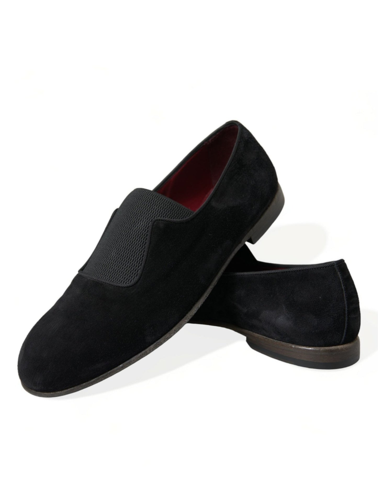 Dolce & Gabbana Black RUNWAY Velour AMALFI Loafers Shoes - SMARTMARTNZ