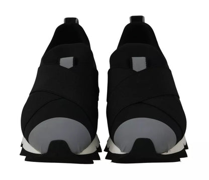 Dolce & Gabbana Black Shark Neoprene Stretch Sneakers Shoes - SMARTMARTNZ