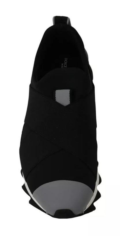 Dolce & Gabbana Black Shark Neoprene Stretch Sneakers Shoes - SMARTMARTNZ