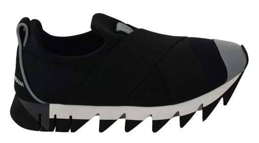 Dolce & Gabbana Black Shark Neoprene Stretch Sneakers Shoes - SMARTMARTNZ
