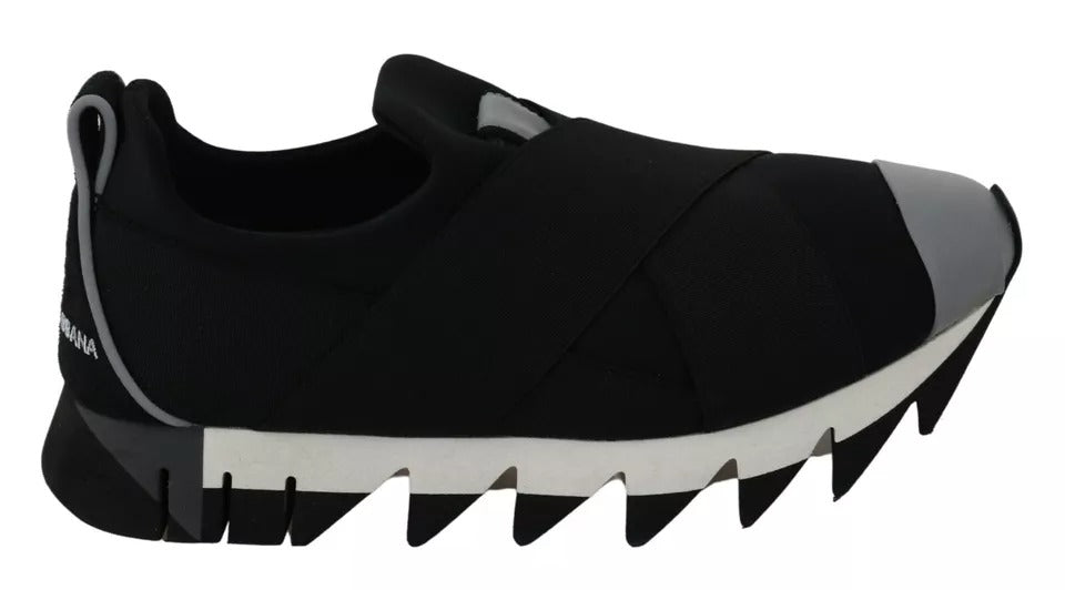 Dolce & Gabbana Black Shark Neoprene Stretch Sneakers Shoes - SMARTMARTNZ
