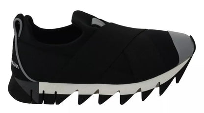 Dolce & Gabbana Black Shark Neoprene Stretch Sneakers Shoes - SMARTMARTNZ