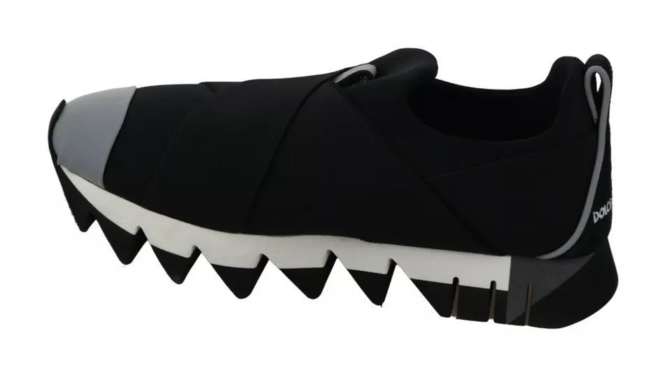 Dolce & Gabbana Black Shark Neoprene Stretch Sneakers Shoes - SMARTMARTNZ