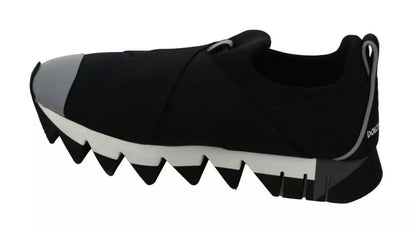 Dolce & Gabbana Black Shark Neoprene Stretch Sneakers Shoes - SMARTMARTNZ