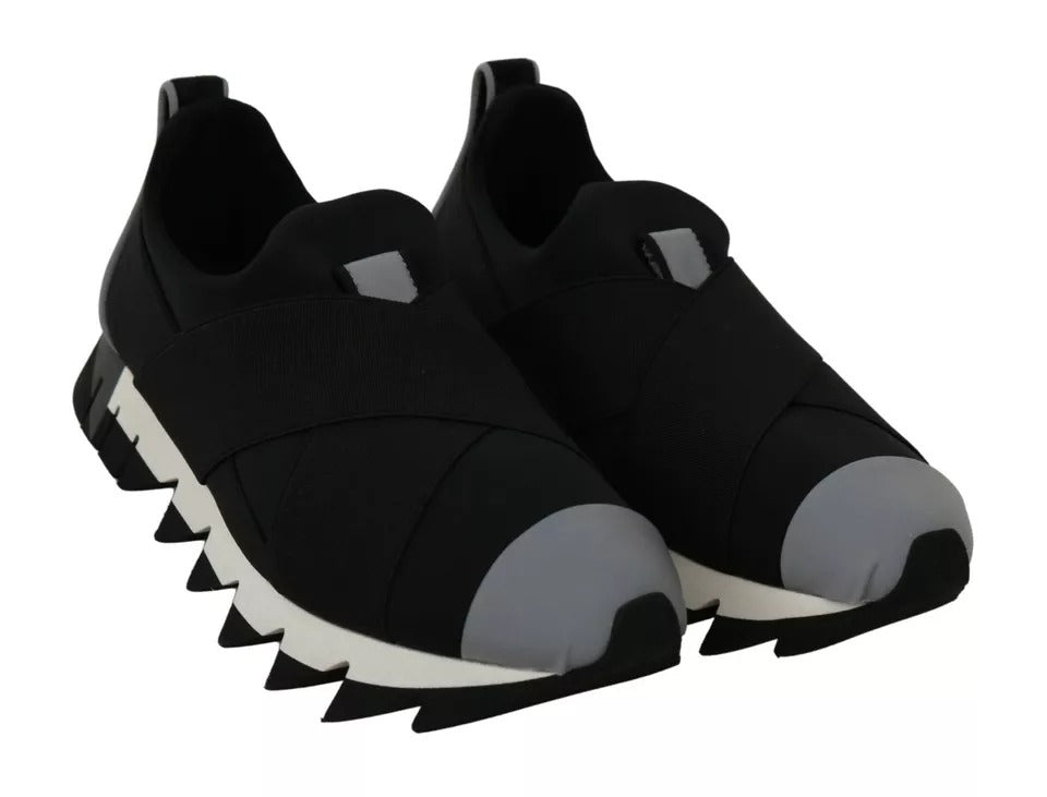Dolce & Gabbana Black Shark Neoprene Stretch Sneakers Shoes - SMARTMARTNZ