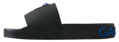 Dolce & Gabbana Black Slides Sandals Beach Saint Barth Shoes - SMARTMARTNZ
