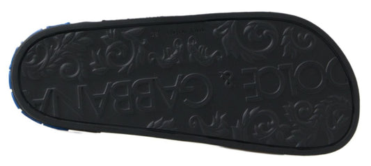 Dolce & Gabbana Black Slides Sandals Beach Saint Barth Shoes - SMARTMARTNZ