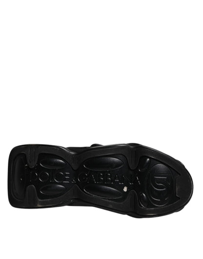 Dolce & Gabbana Black Slip On Wave Quilted Sneakers Shoes - SMARTMARTNZ