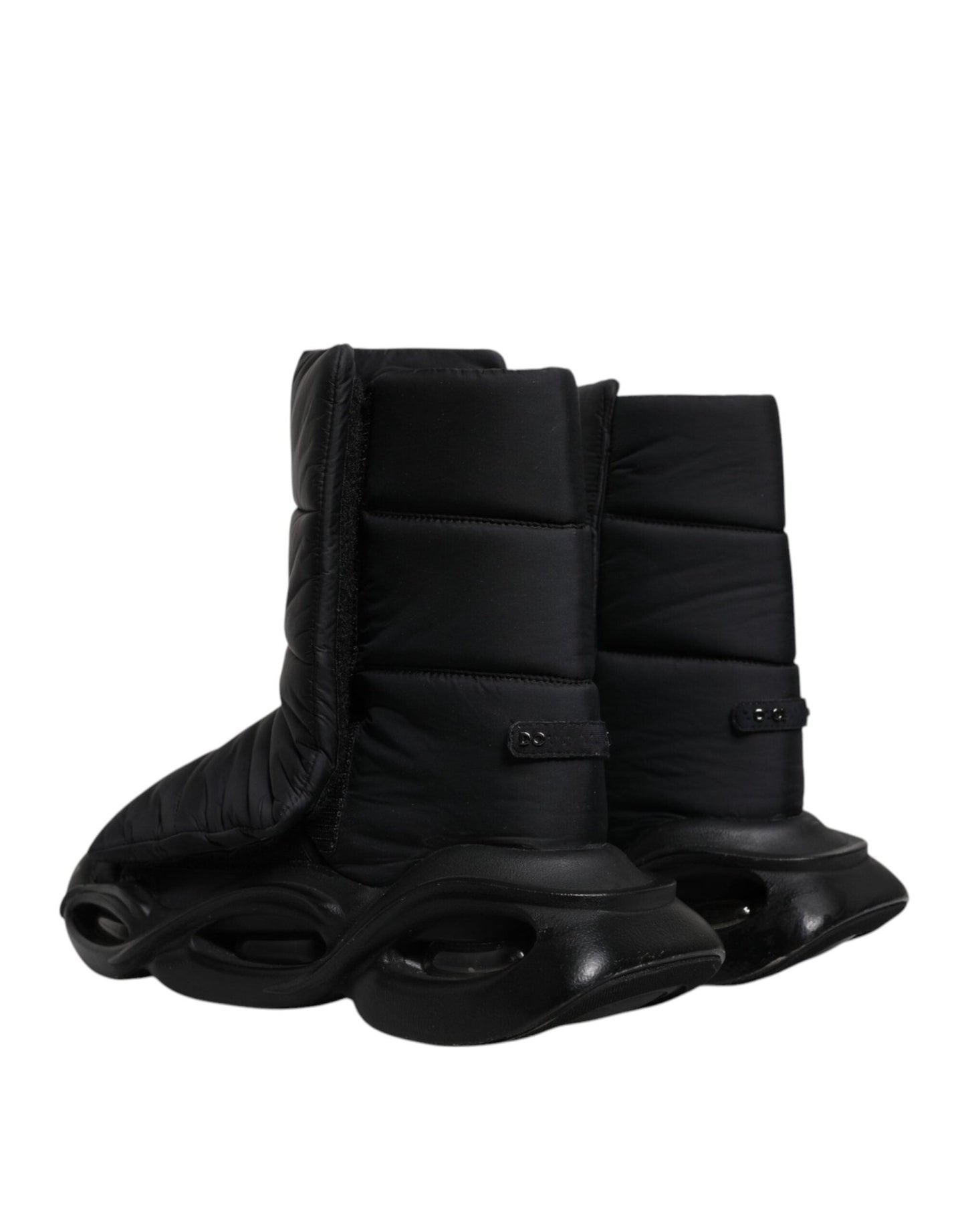 Dolce & Gabbana Black Slip On Wave Quilted Sneakers Shoes - SMARTMARTNZ