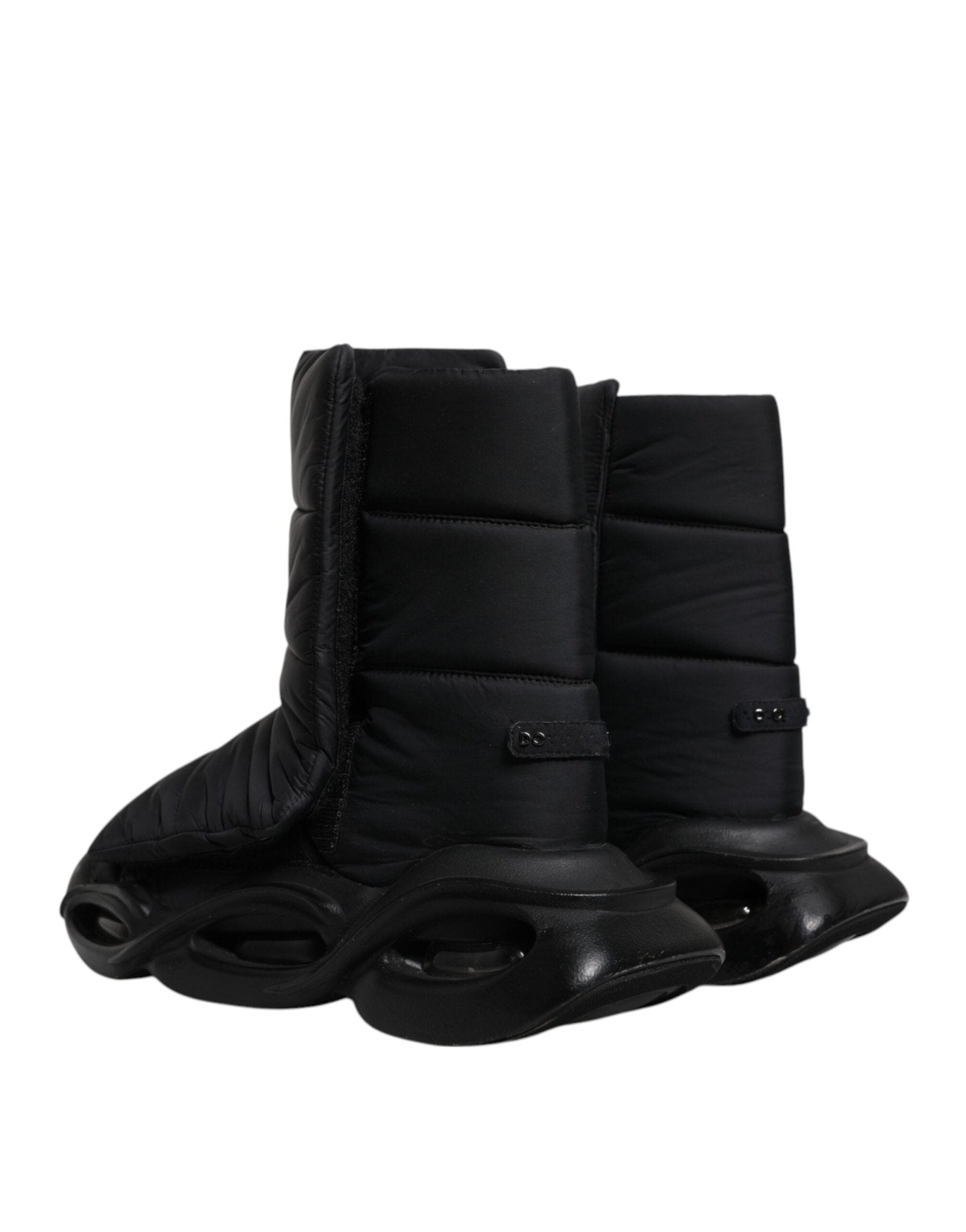 Dolce & Gabbana Black Slip On Wave Quilted Sneakers Shoes - SMARTMARTNZ