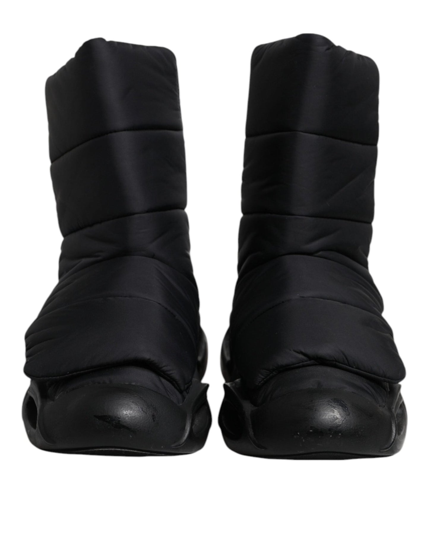 Dolce & Gabbana Black Slip On Wave Quilted Sneakers Shoes - SMARTMARTNZ
