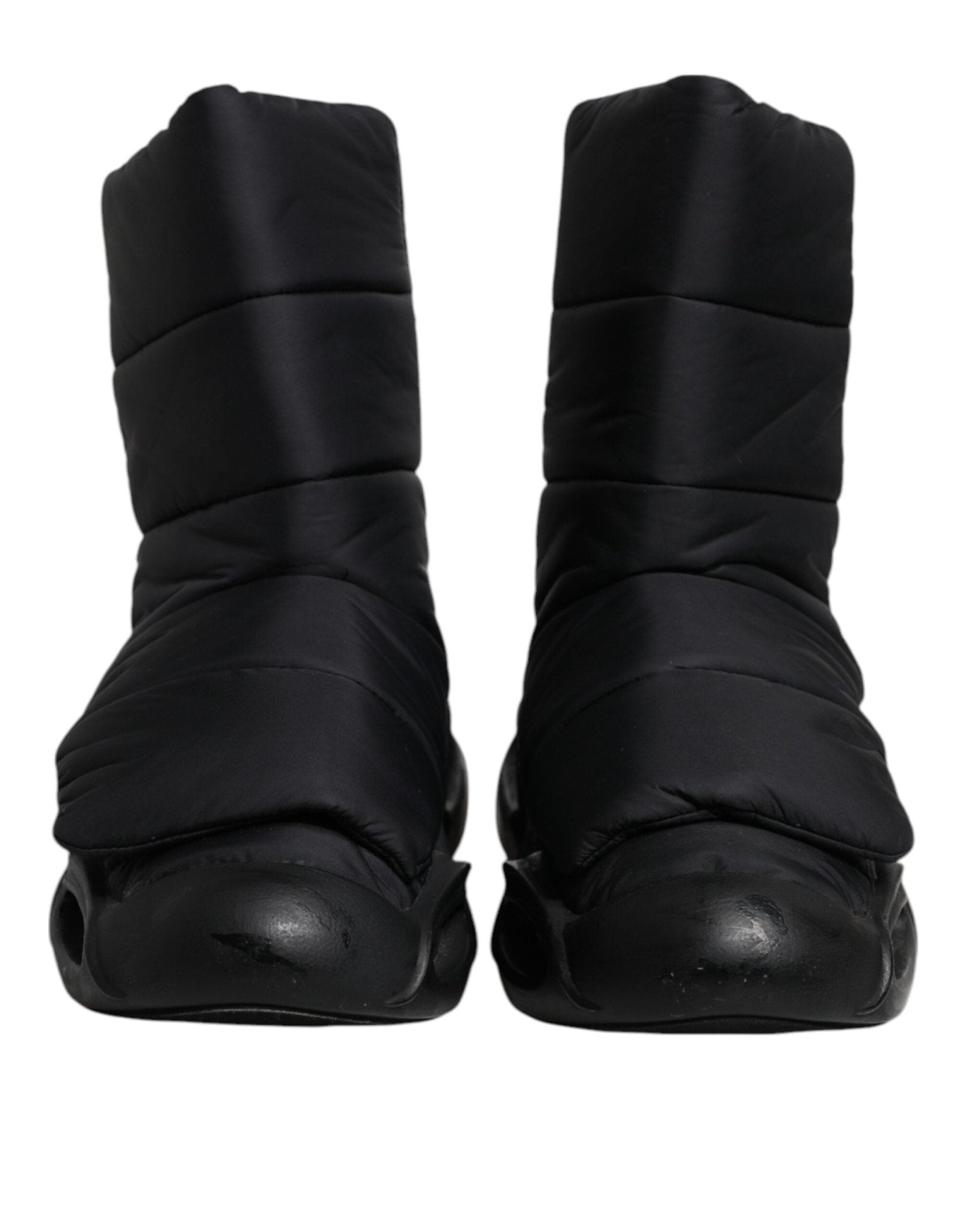 Dolce & Gabbana Black Slip On Wave Quilted Sneakers Shoes - SMARTMARTNZ