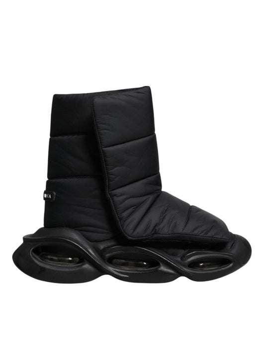 Dolce & Gabbana Black Slip On Wave Quilted Sneakers Shoes - SMARTMARTNZ