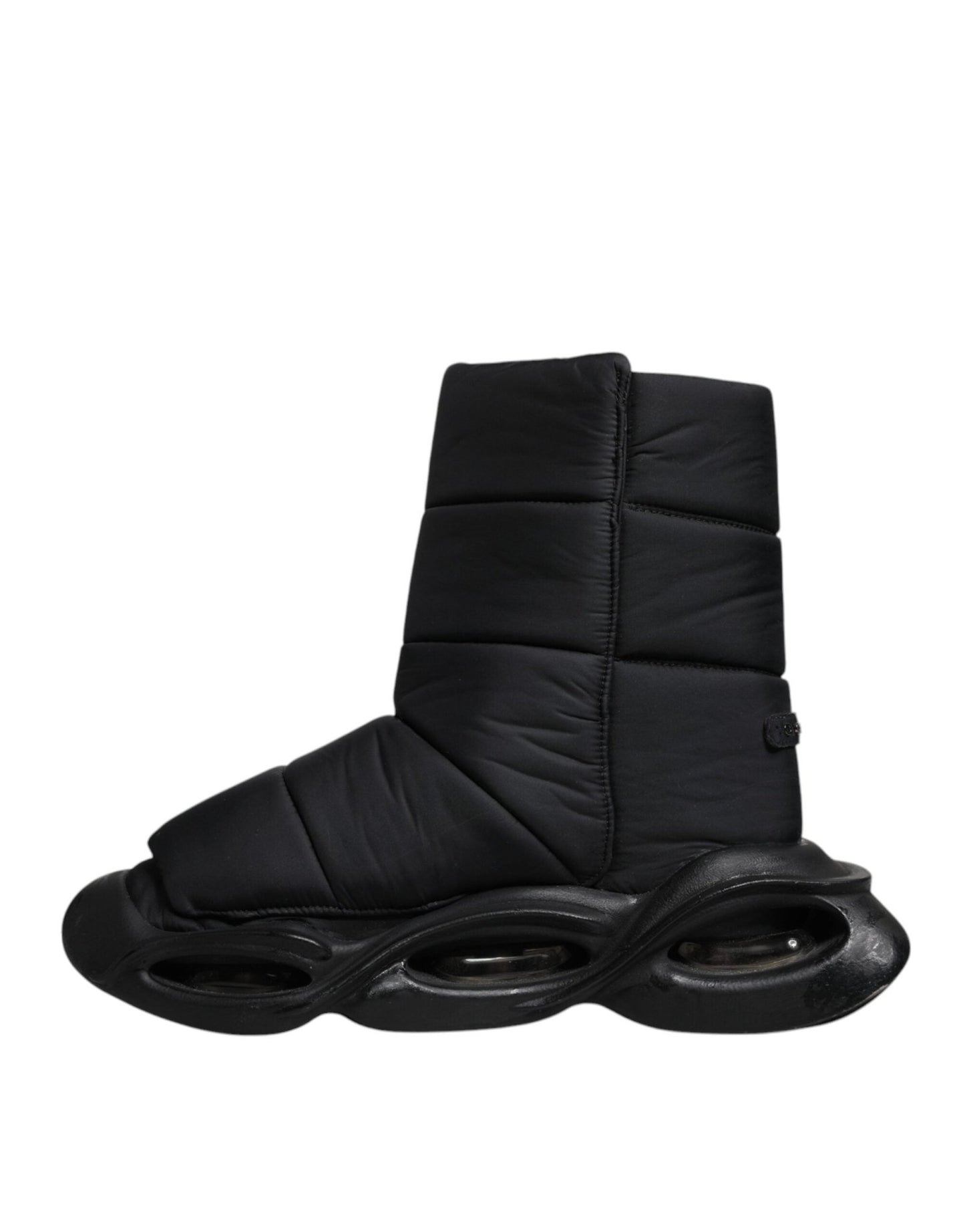 Dolce & Gabbana Black Slip On Wave Quilted Sneakers Shoes - SMARTMARTNZ