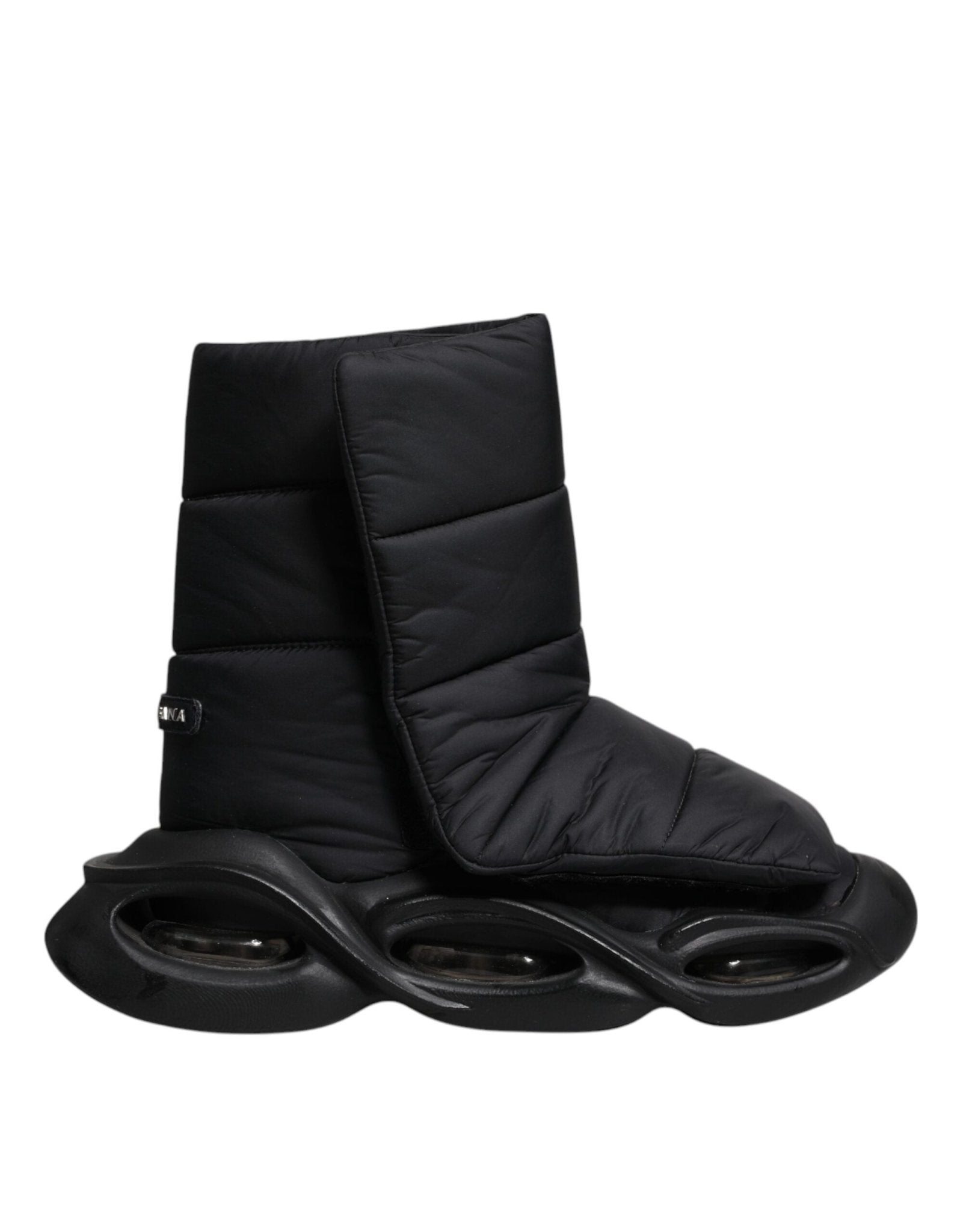 Dolce & Gabbana Black Slip On Wave Quilted Sneakers Shoes - SMARTMARTNZ