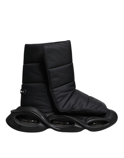 Dolce & Gabbana Black Slip On Wave Quilted Sneakers Shoes - SMARTMARTNZ