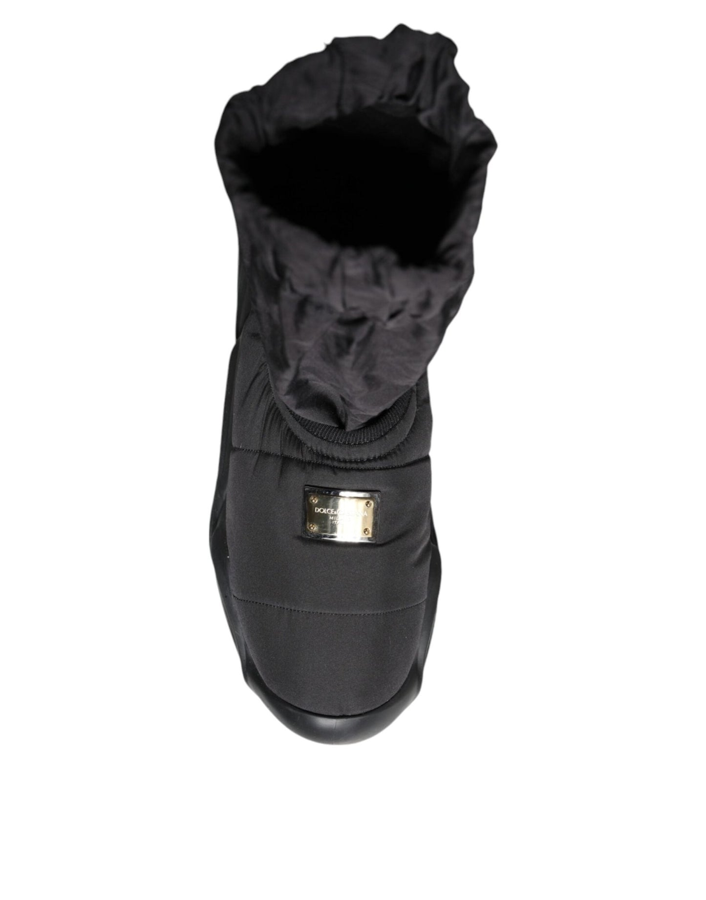 Dolce & Gabbana Black Slip On Wave Socks Sneakers Shoes - SMARTMARTNZ
