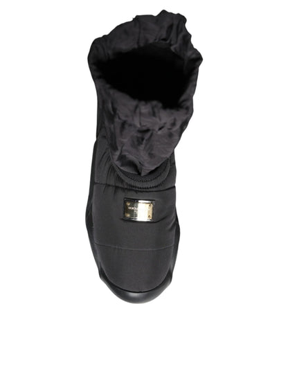 Dolce & Gabbana Black Slip On Wave Socks Sneakers Shoes - SMARTMARTNZ
