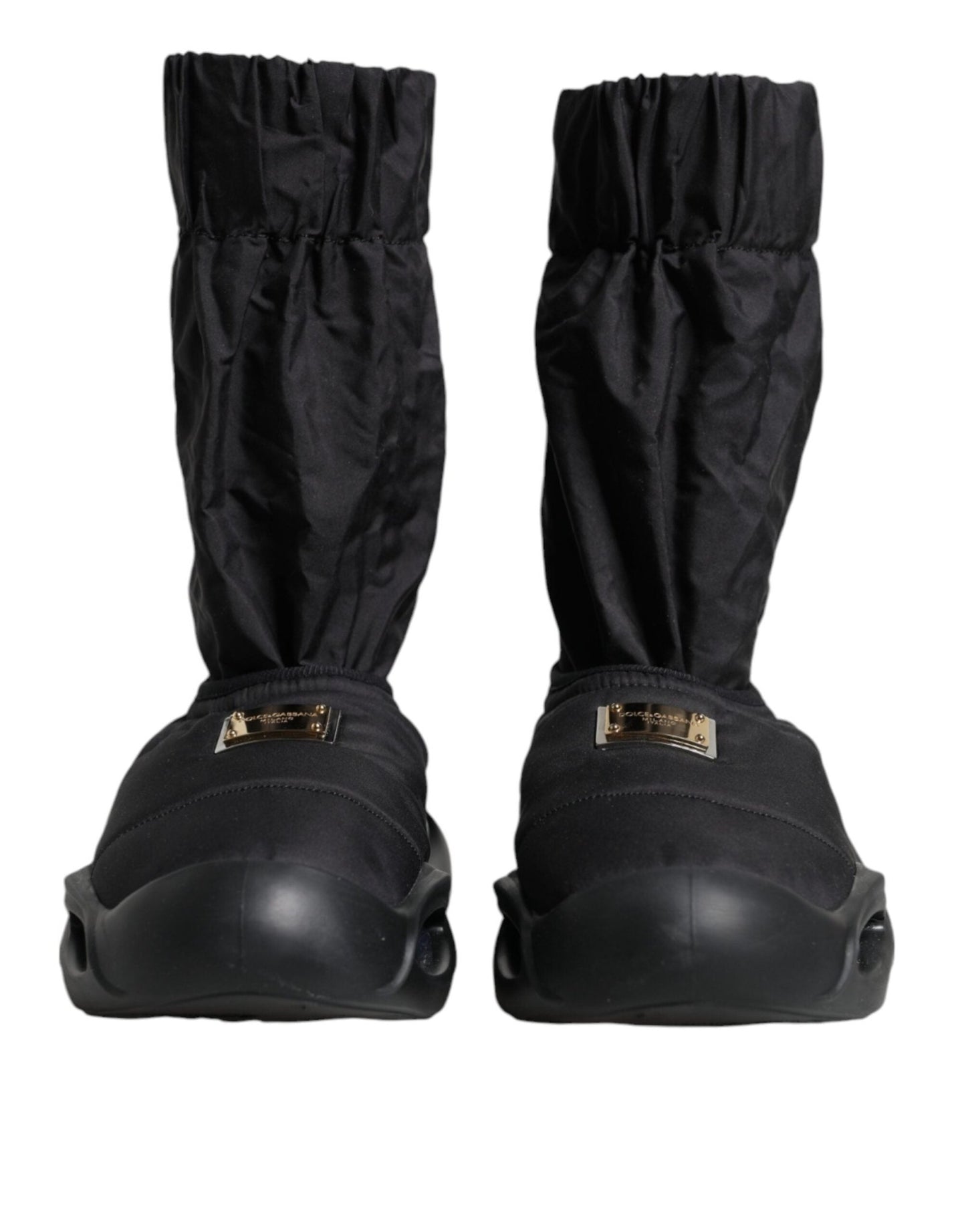 Dolce & Gabbana Black Slip On Wave Socks Sneakers Shoes - SMARTMARTNZ