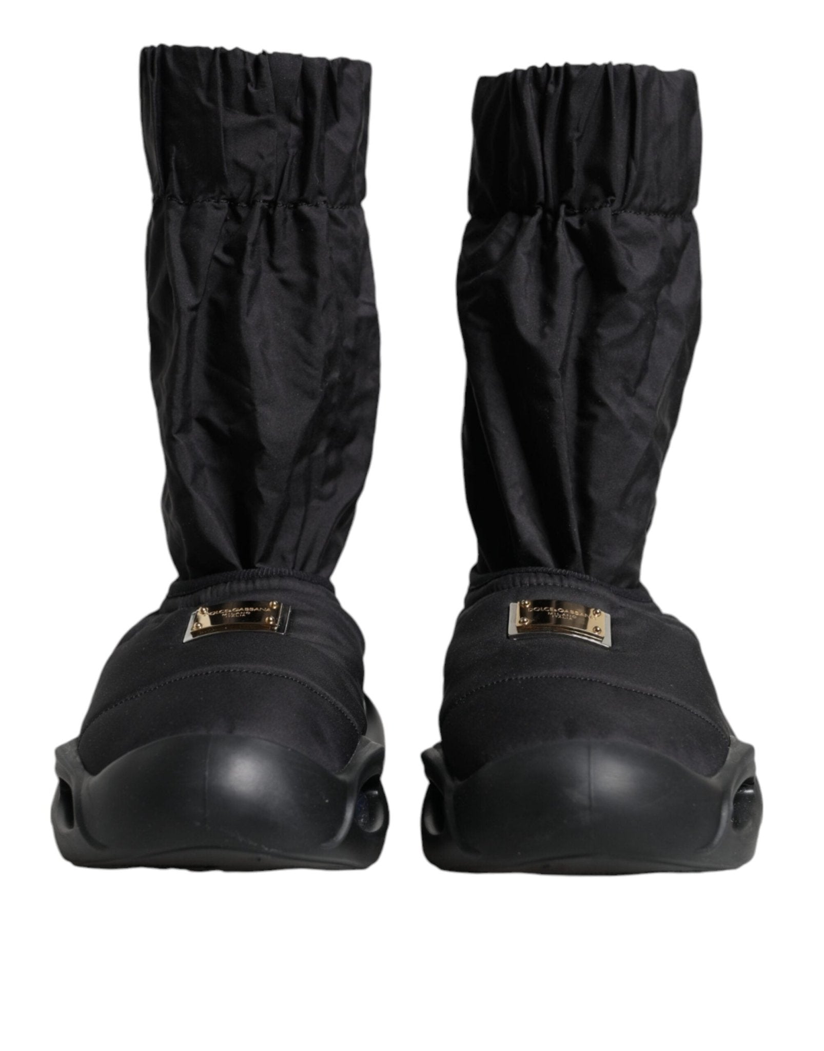 Dolce & Gabbana Black Slip On Wave Socks Sneakers Shoes - SMARTMARTNZ
