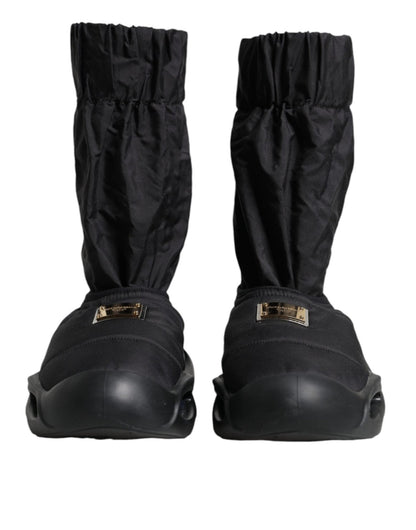Dolce & Gabbana Black Slip On Wave Socks Sneakers Shoes - SMARTMARTNZ