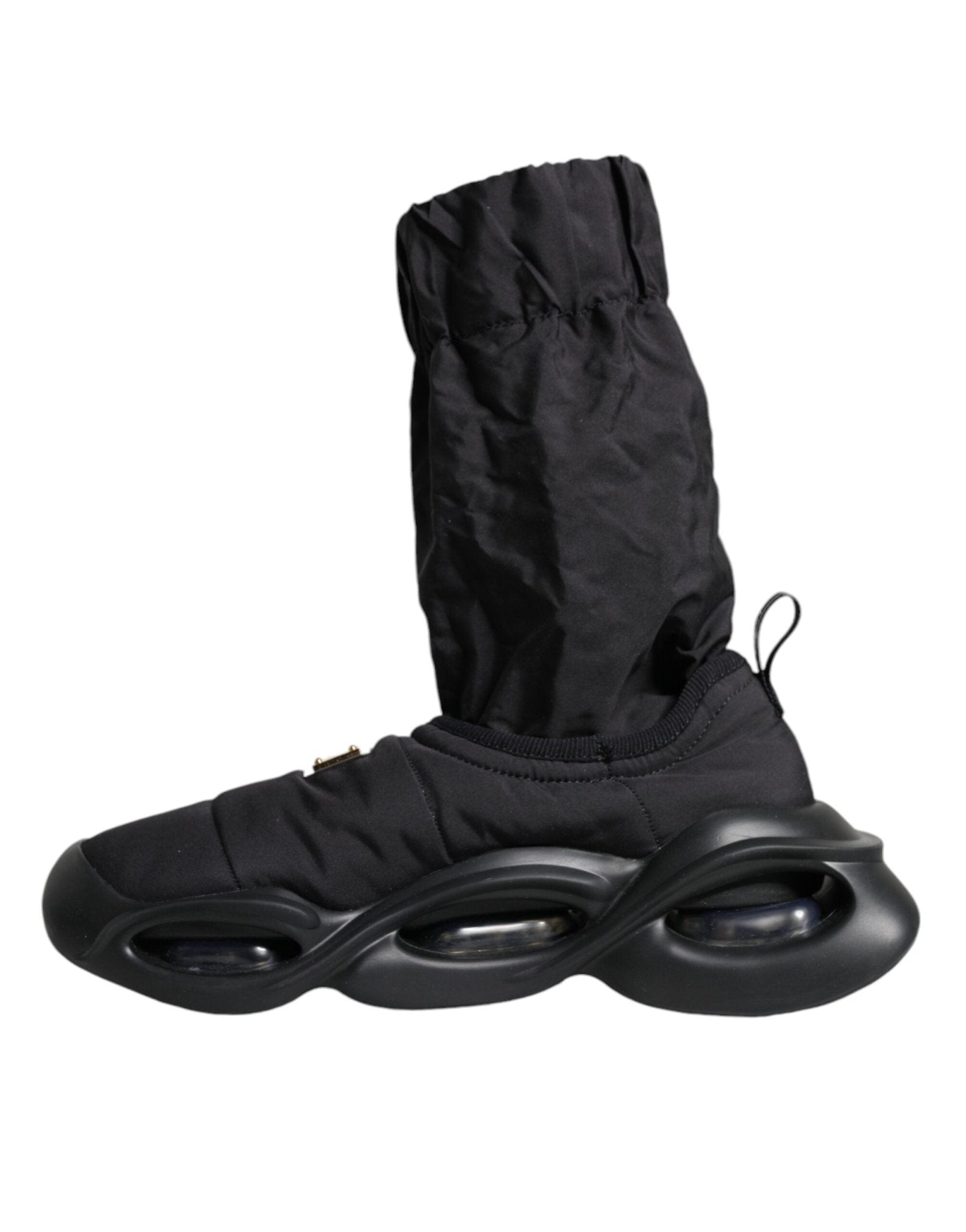 Dolce & Gabbana Black Slip On Wave Socks Sneakers Shoes - SMARTMARTNZ