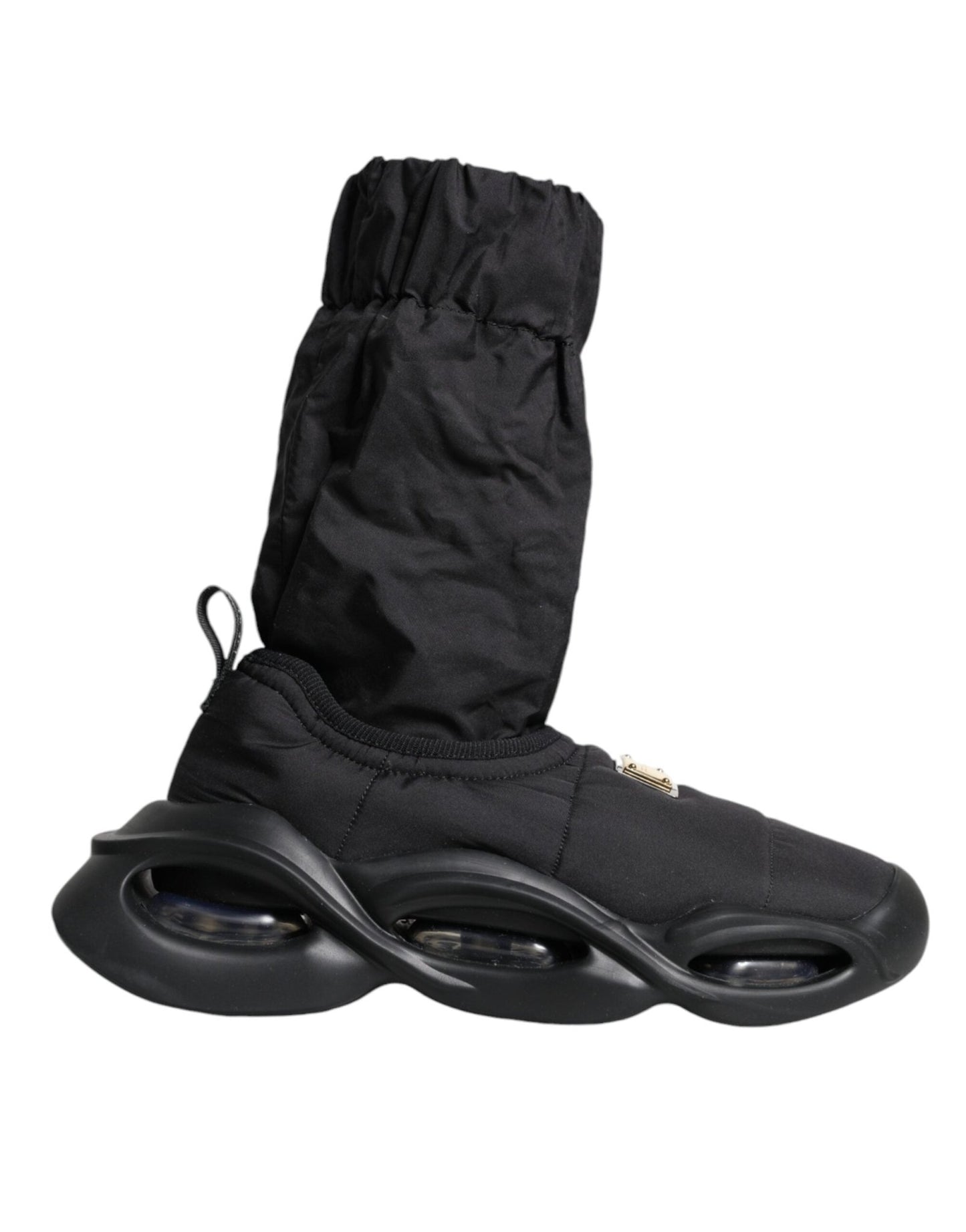 Dolce & Gabbana Black Slip On Wave Socks Sneakers Shoes - SMARTMARTNZ