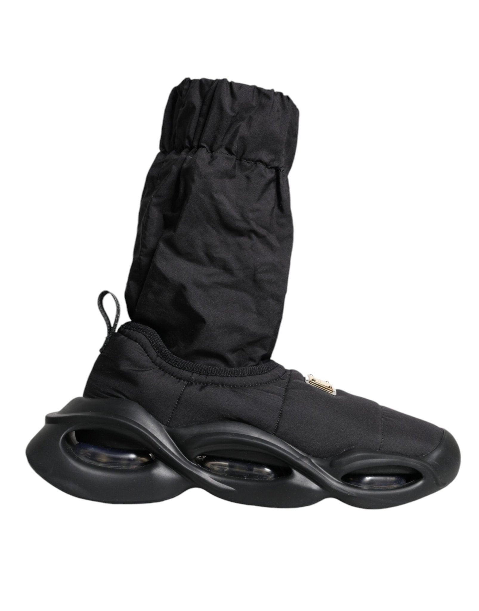 Dolce & Gabbana Black Slip On Wave Socks Sneakers Shoes - SMARTMARTNZ