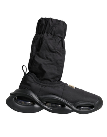 Dolce & Gabbana Black Slip On Wave Socks Sneakers Shoes - SMARTMARTNZ