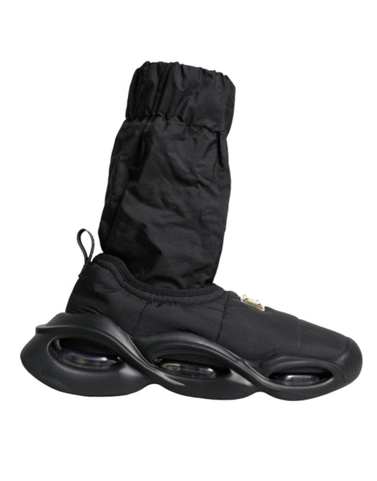 Dolce & Gabbana Black Slip On Wave Socks Sneakers Shoes - SMARTMARTNZ