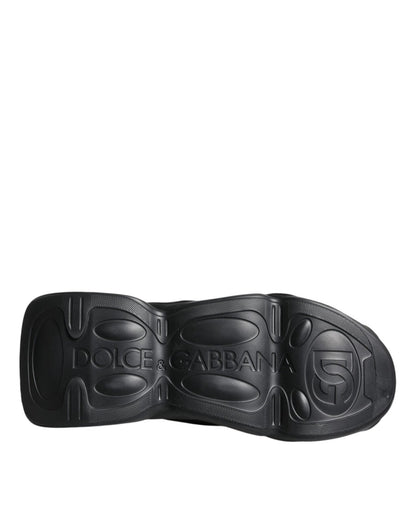 Dolce & Gabbana Black Slip On Wave Socks Sneakers Shoes - SMARTMARTNZ