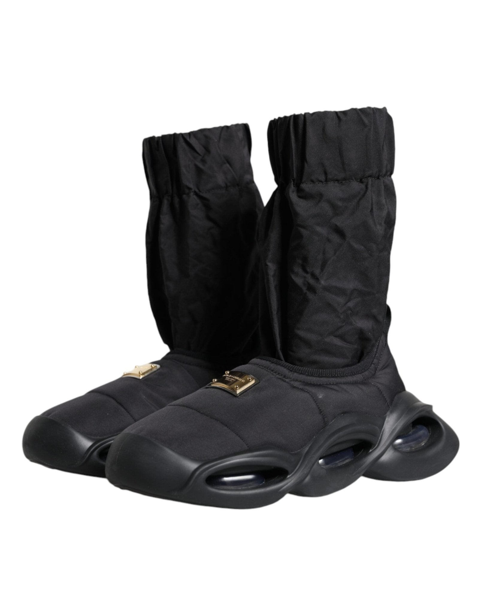 Dolce & Gabbana Black Slip On Wave Socks Sneakers Shoes - SMARTMARTNZ
