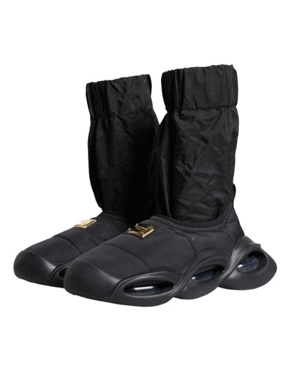 Dolce & Gabbana Black Slip On Wave Socks Sneakers Shoes - SMARTMARTNZ