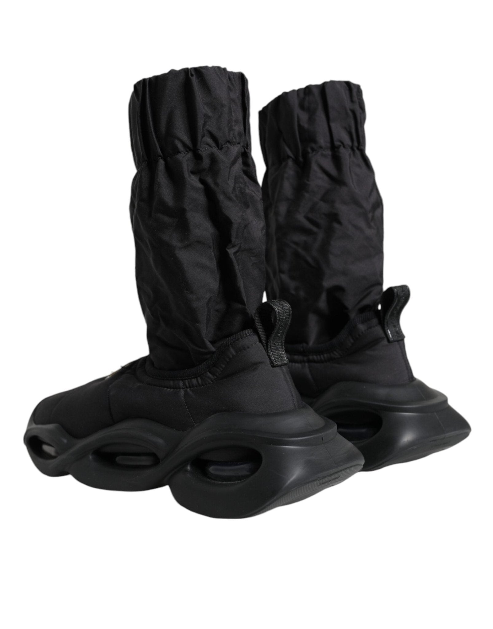 Dolce & Gabbana Black Slip On Wave Socks Sneakers Shoes - SMARTMARTNZ