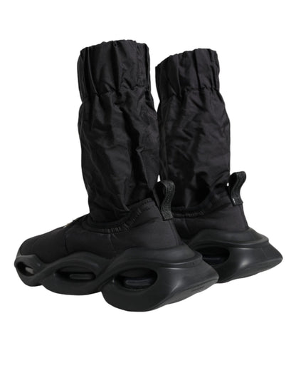 Dolce & Gabbana Black Slip On Wave Socks Sneakers Shoes - SMARTMARTNZ