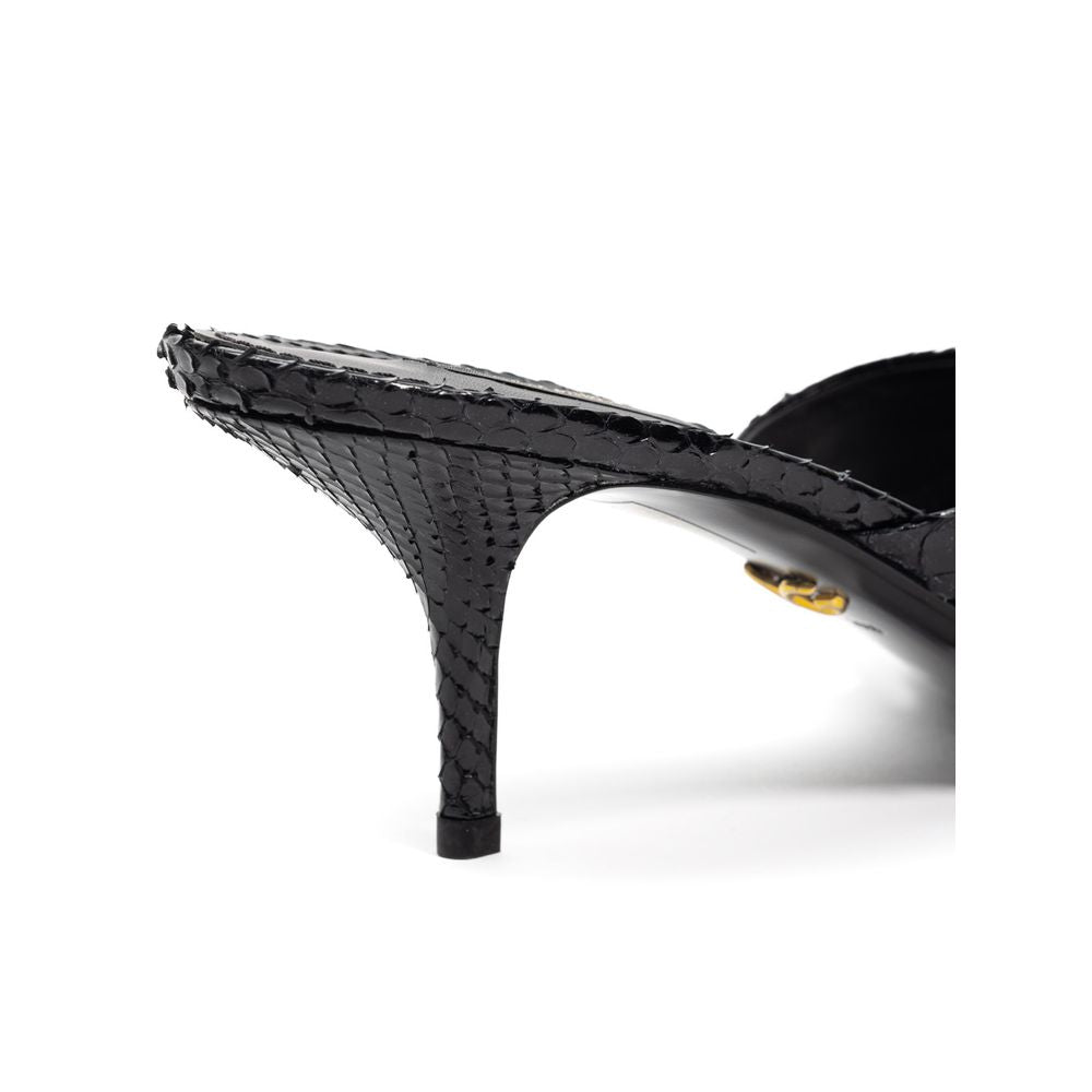 Dolce & Gabbana Black Snake Skin Sandal - SMARTMARTNZ