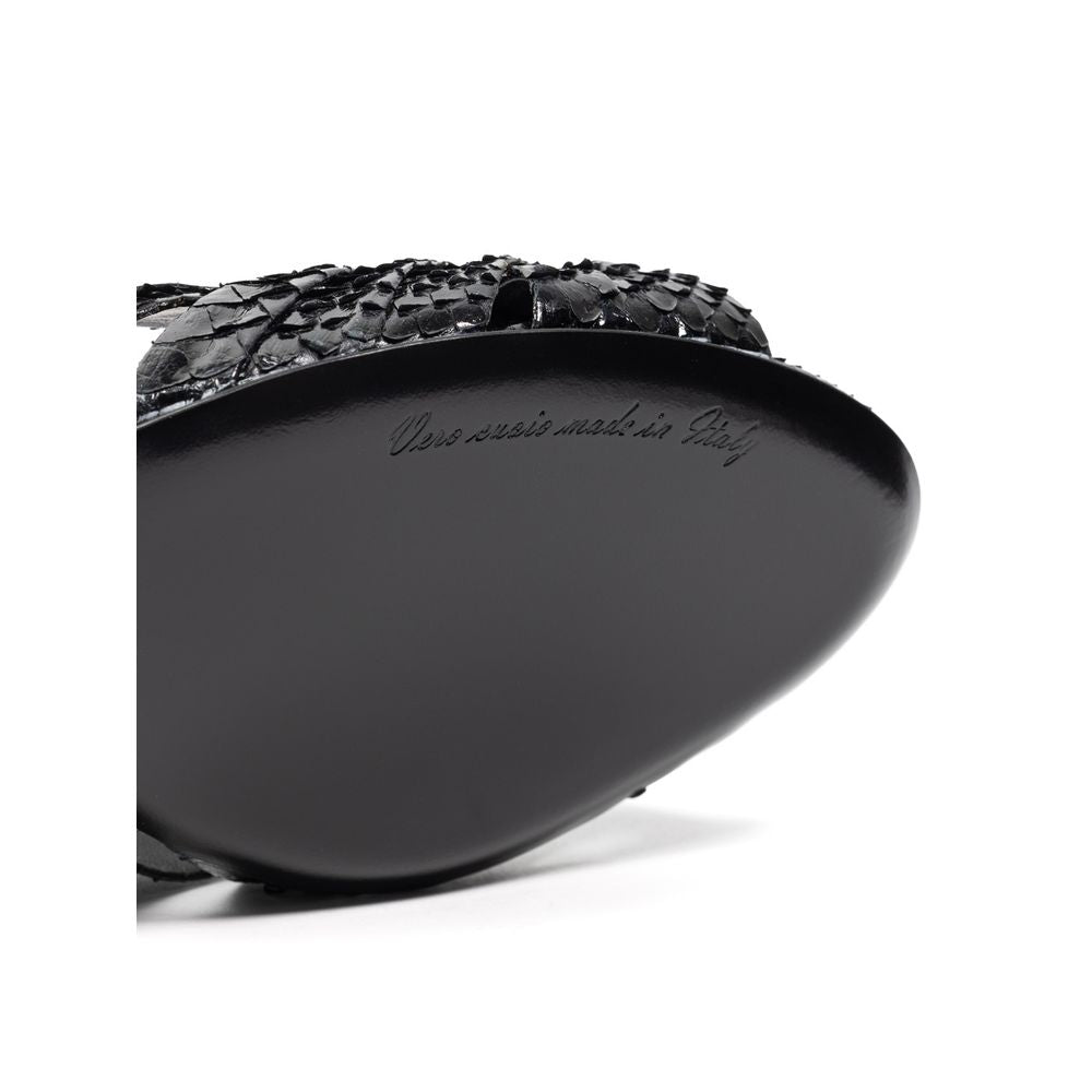 Dolce & Gabbana Black Snake Skin Sandal - SMARTMARTNZ