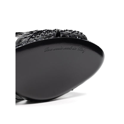 Dolce & Gabbana Black Snake Skin Sandal - SMARTMARTNZ