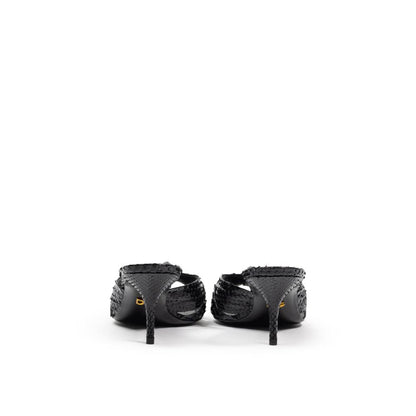 Dolce & Gabbana Black Snake Skin Sandal - SMARTMARTNZ