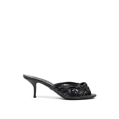 Dolce & Gabbana Black Snake Skin Sandal - SMARTMARTNZ