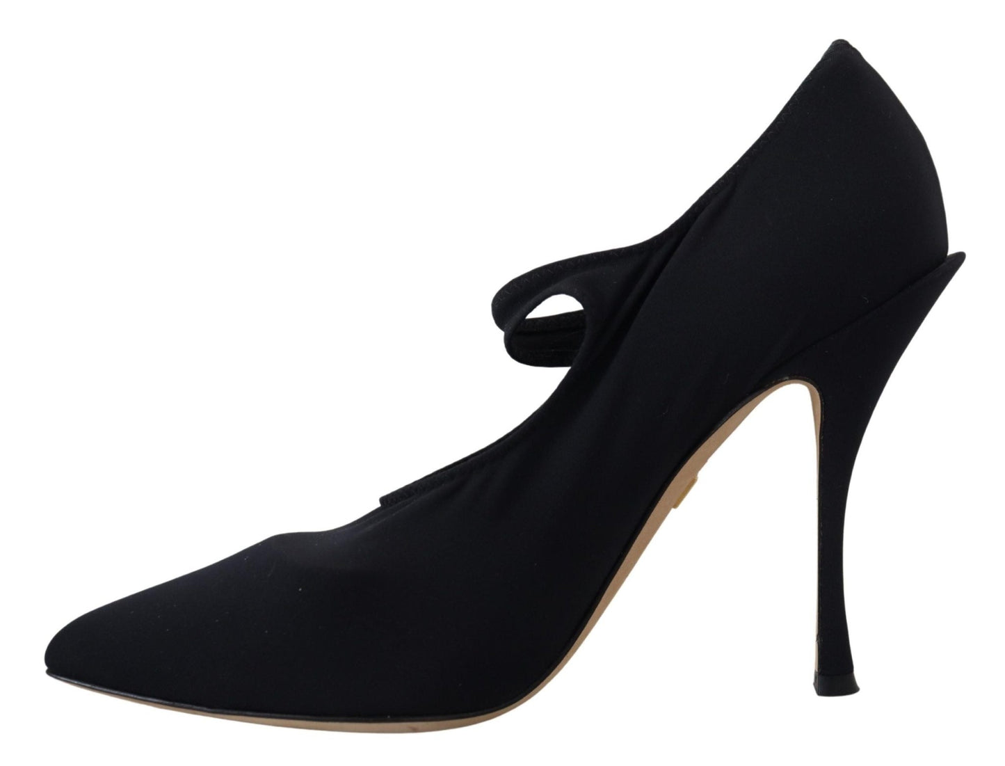 Dolce & Gabbana Black Socks Stretch Crystal Pumps Shoes - SMARTMARTNZ