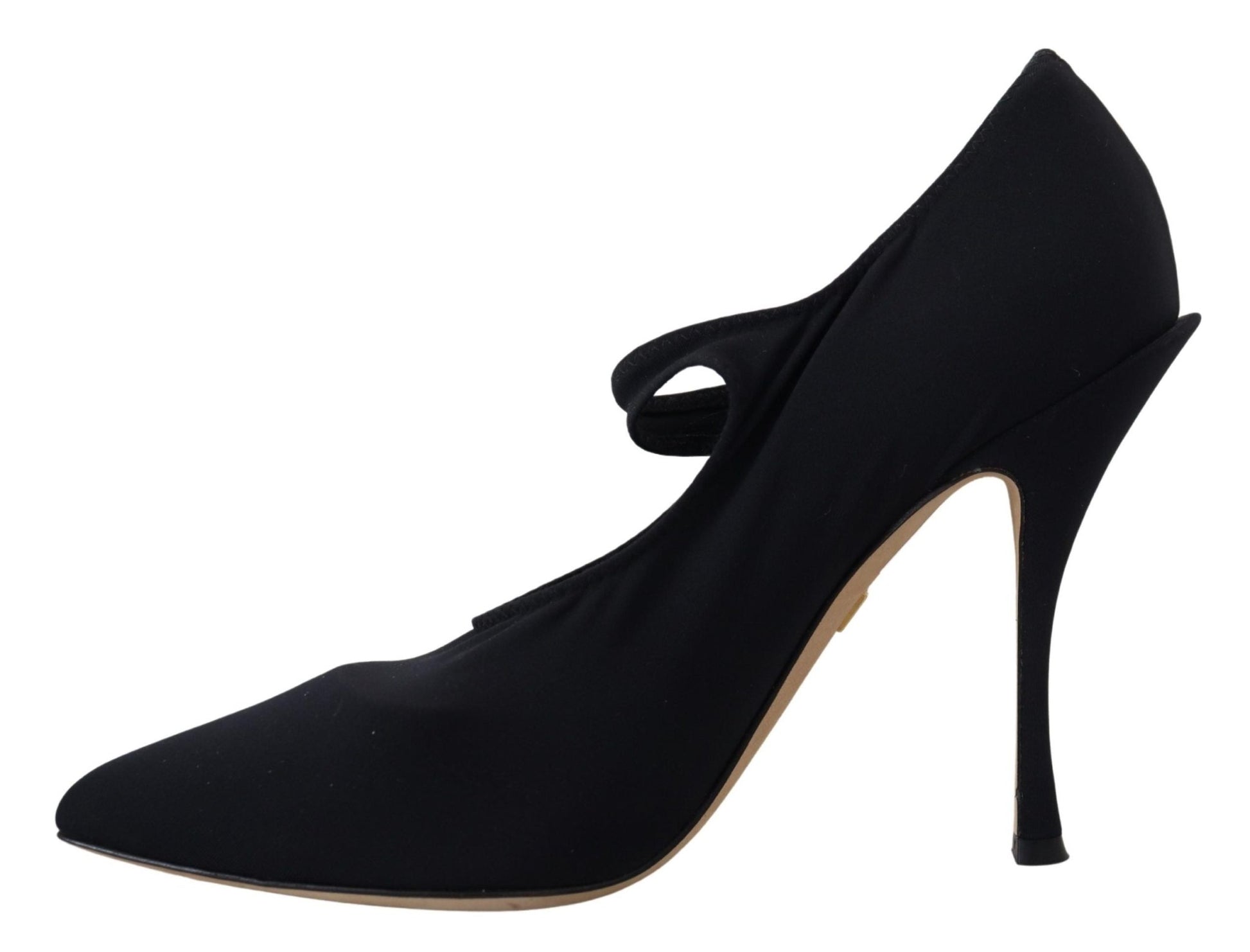 Dolce & Gabbana Black Socks Stretch Crystal Pumps Shoes - SMARTMARTNZ