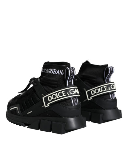 Dolce & Gabbana Black Sorrento Socks Logo Sneakers Shoes - SMARTMARTNZ