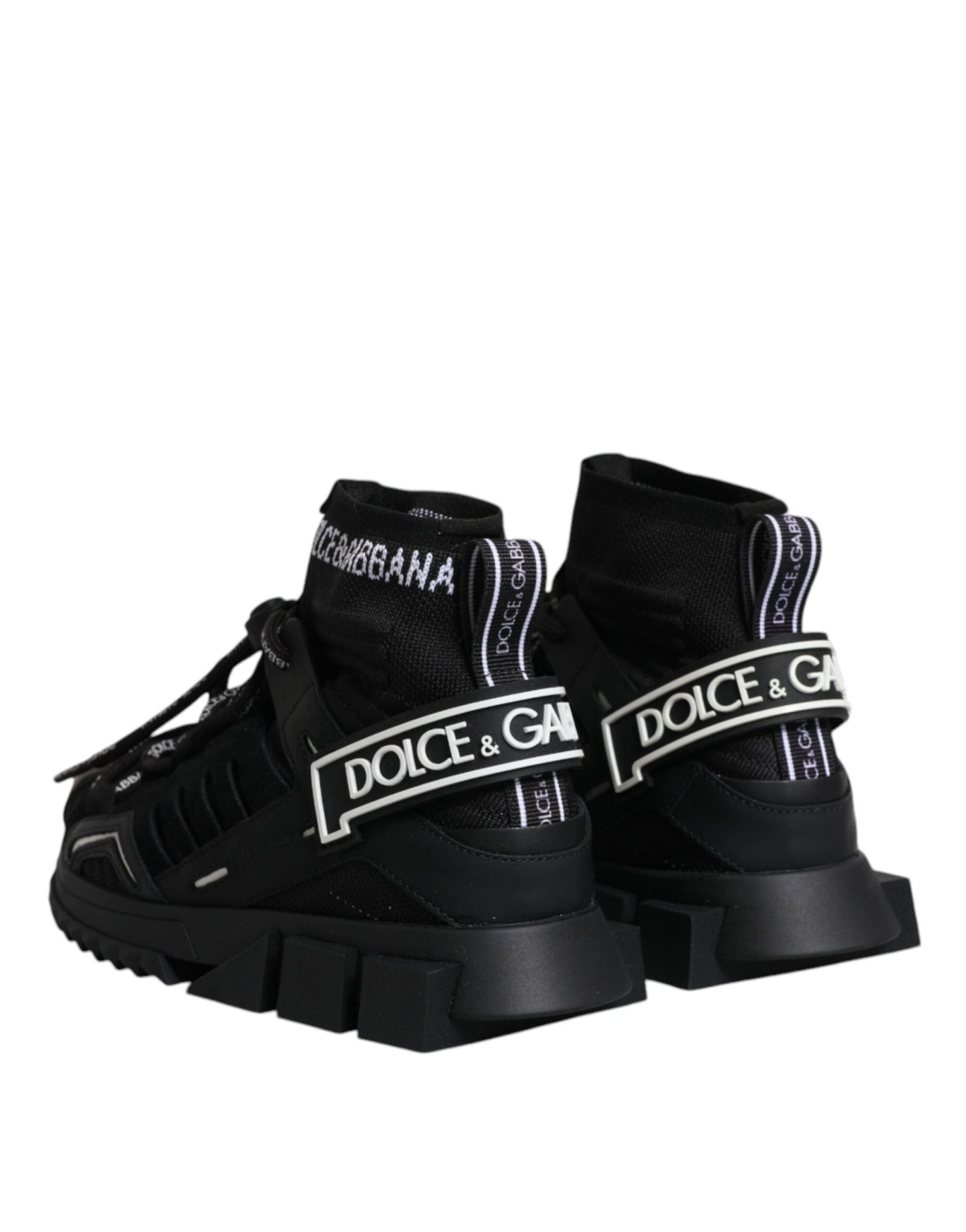 Dolce & Gabbana Black Sorrento Socks Logo Sneakers Shoes - SMARTMARTNZ