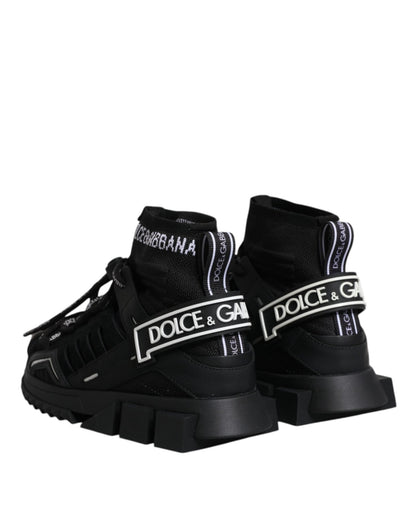 Dolce & Gabbana Black Sorrento Socks Logo Sneakers Shoes - SMARTMARTNZ