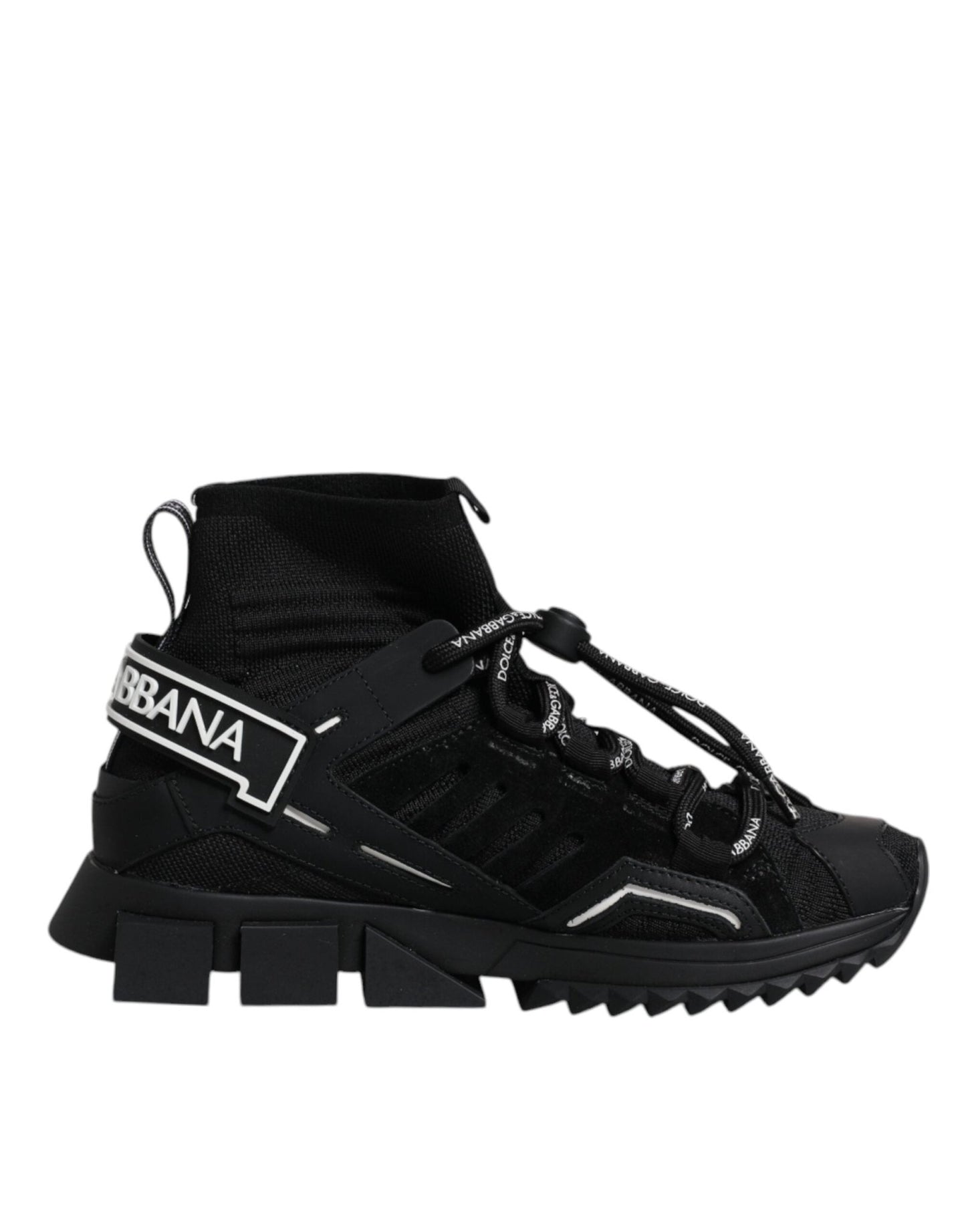 Dolce & Gabbana Black Sorrento Socks Logo Sneakers Shoes - SMARTMARTNZ