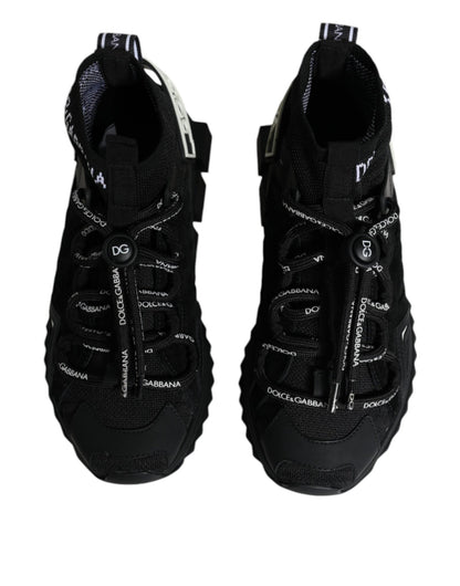 Dolce & Gabbana Black Sorrento Socks Logo Sneakers Shoes - SMARTMARTNZ