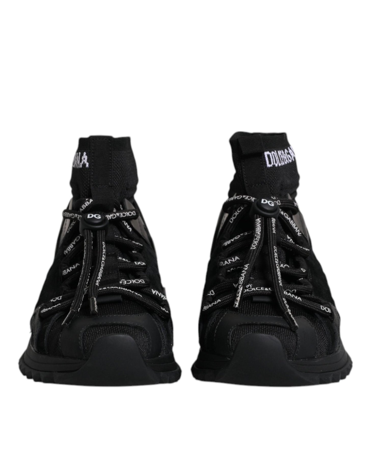 Dolce & Gabbana Black Sorrento Socks Logo Sneakers Shoes - SMARTMARTNZ