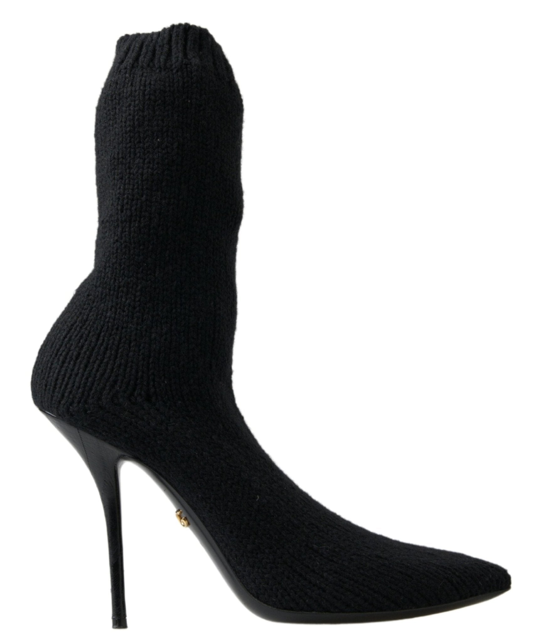Dolce & Gabbana Black Stiletto Heel Mid Calf Women Boot Shoes - SMARTMARTNZ