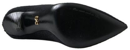 Dolce & Gabbana Black Stiletto Heel Mid Calf Women Boot Shoes - SMARTMARTNZ